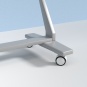 Tafel fahrbar, 200x100 cm, Stahl weiß, 